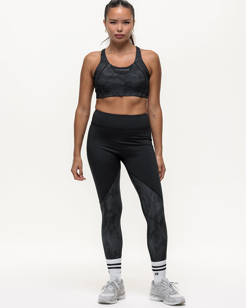 Vertex Camo High Rise Leggings - Black Onyx
