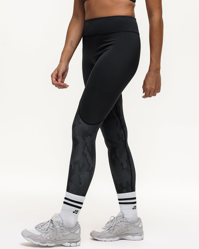 Vertex Camo High Rise Leggings - Black Onyx
