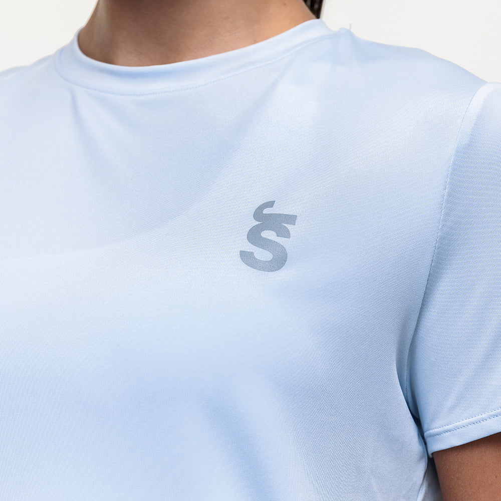 Run Tempo Pocket Tee - Ice Blue