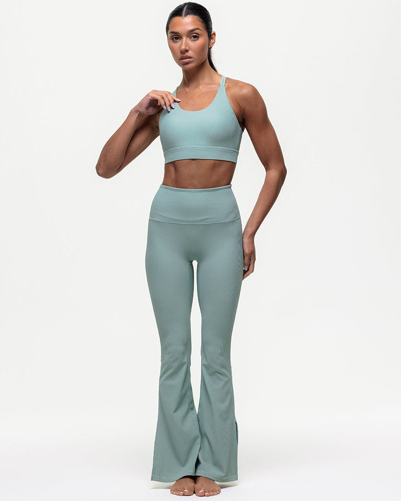 Namaste Ribbed Medium Support Bra - Seamoss