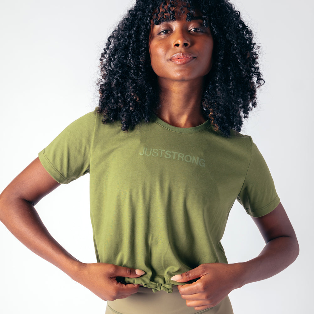 Everyday Drawstring Tee - Military Green