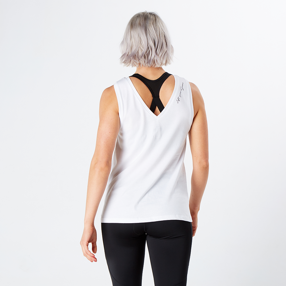 White Athletic Lift Your Game Tank